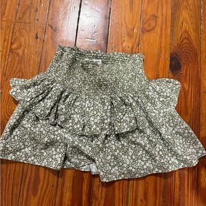 Floral Green Kids Skirt